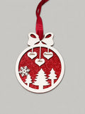 Christmas Ornament with Glitter Background - Personalized with Names