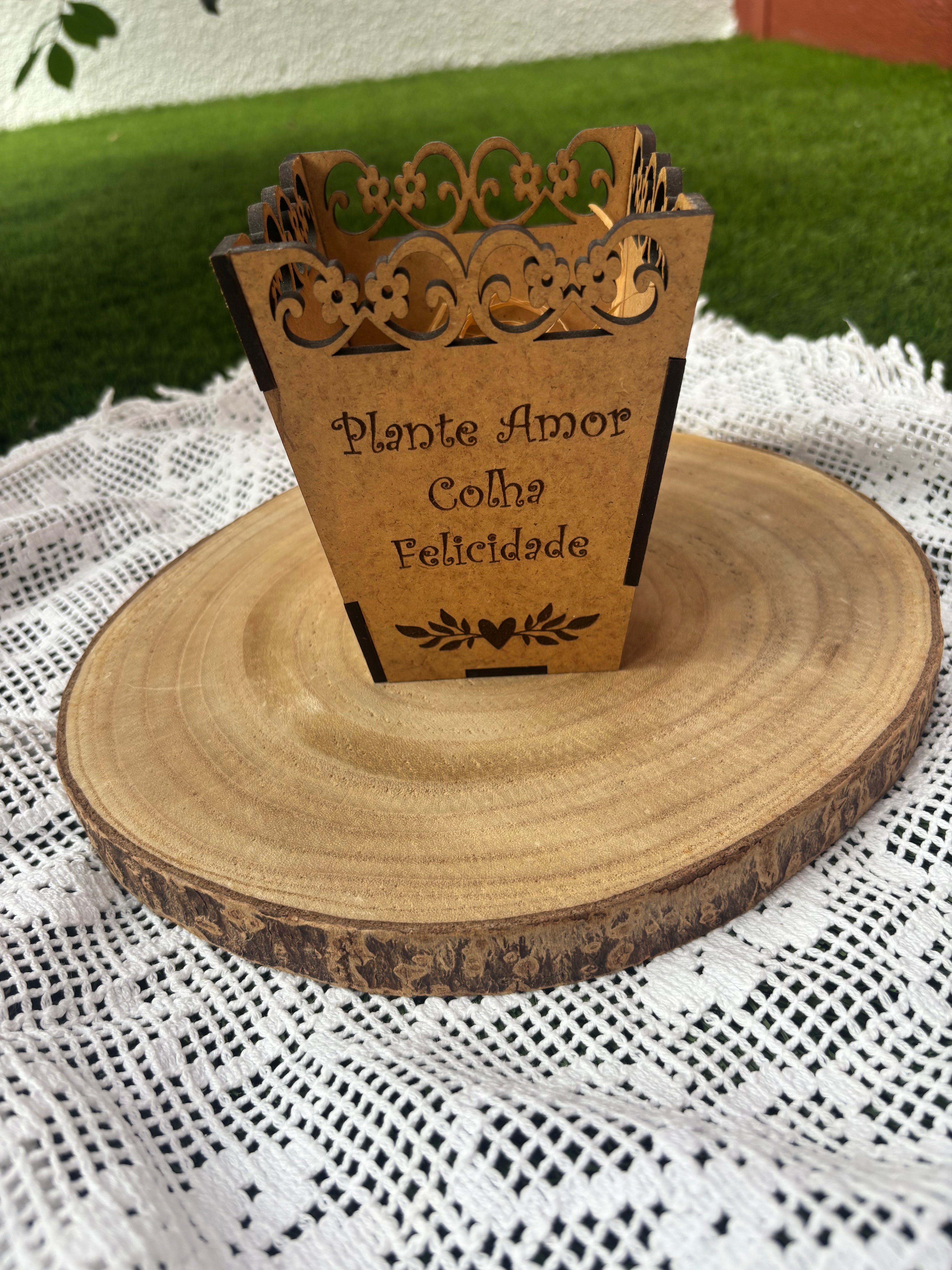 Vaso Castanho com Gravação