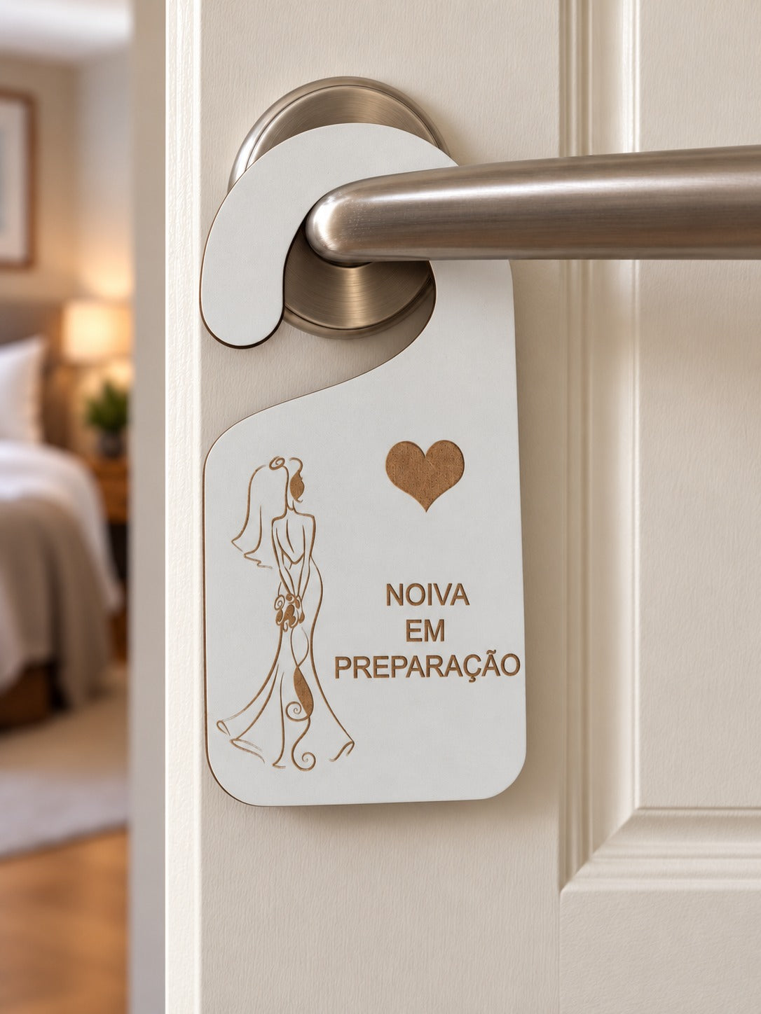 Placa de Porta Personalizada para Noivos