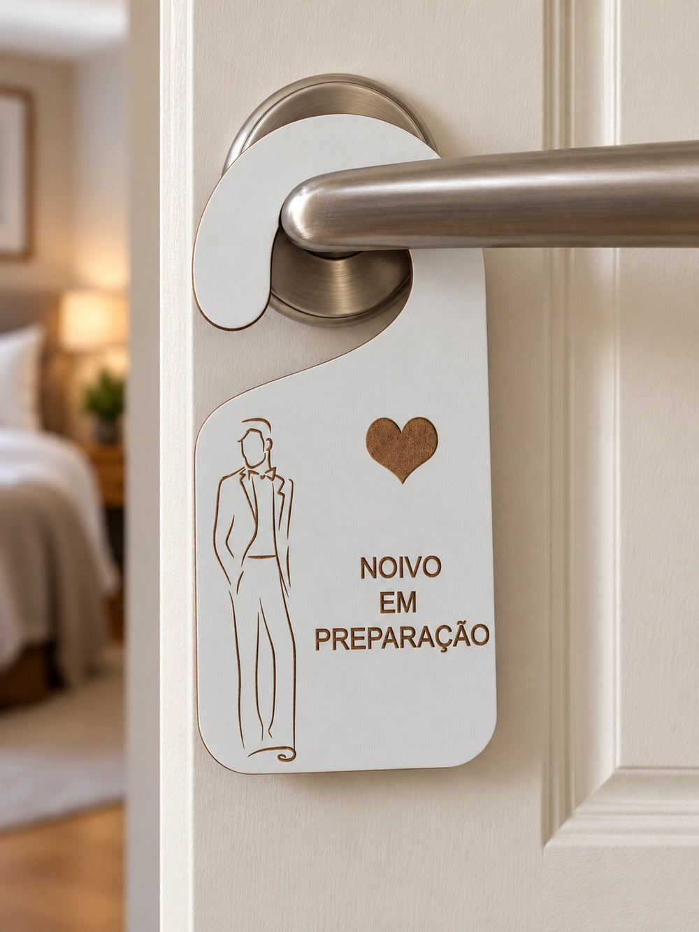 Placa de Porta Personalizada para Noivos